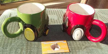 tractor mugs red & green
